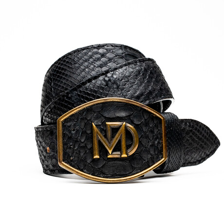 Arkansas Python Leather Belt // Black (36)