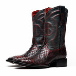 Western Collection Missouri // Python Leather Cowboy Boot // Black Cherry (US: 8)