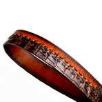 Montana // Caiman & Calf Leather Belt // Aged Brown (48)