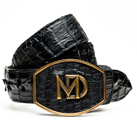 Marlboro Hornback Caiman Leather Belt // Black (36)