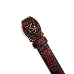 Arkansas // Python Leather Belt // Blackcherry (48)