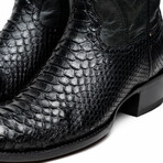 Western Collection Kansas // Python Leather Cowboy Boot // Black (US: 9)