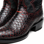 Western Collection Kansas // Python Leather Cowboy Boot // Black Cherry (US: 8.5)