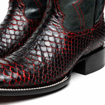 Western Collection Missouri // Python Leather Cowboy Boot // Black Cherry (US: 8)