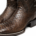 Western Collection Missouri // Python Leather Cowboy Boot // Brown (US: 10)
