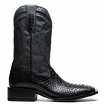 Western Collection Missouri // Python Leather Cowboy Boot // Black (US: 10)