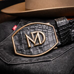 Marlboro Belt // Hornback Caiman Leather Belt // Black (48)