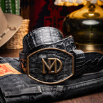 Marlboro Belt // Hornback Caiman Leather Belt // Black (48)