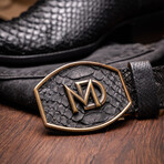 Western Collection Kansas // Python Leather Cowboy Boot // Black (US: 9)