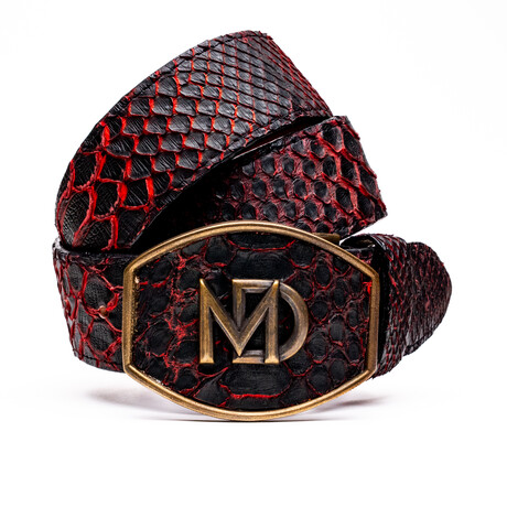 Arkansas Python Leather Belt // Black Cherry (36)