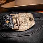 Marlboro Belt // Hornback Caiman Leather Belt // Black (48)