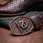 Western Collection Missouri // Python Leather Cowboy Boot // Black Cherry (US: 8)