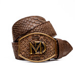 Arkansas Python Leather Belt // Brown (36)