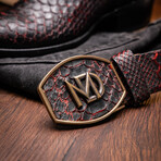 Western Collection Kansas // Python Leather Cowboy Boot // Black Cherry (US: 8.5)