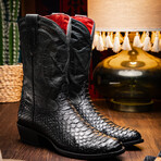 Western Collection Kansas // Python Leather Cowboy Boot // Black (US: 9)