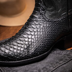 Western Collection Kansas // Python Leather Cowboy Boot // Black (US: 9)