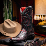 Western Collection Kansas // Python Leather Cowboy Boot // Black Cherry (US: 8.5)