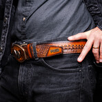 Montana // Caiman & Calf Leather Belt // Aged Maple (36)