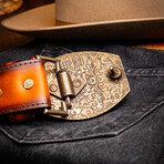 Montana // Caiman & Calf Leather Belt // Aged Maple (36)