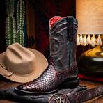 Western Collection Missouri // Python Leather Cowboy Boot // Black Cherry (US: 8)