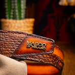 Texas Caiman & Calf Leather Belt // Aged Maple (48)