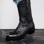 Marlboro // Genuine Hornback Caiman Leather Cowboy Boot // Black (US: 7.5)