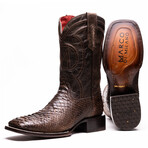Western Collection Missouri // Python Leather Cowboy Boot // Brown (US: 10)