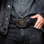 Marlboro Belt // Hornback Caiman Leather Belt // Black (48)