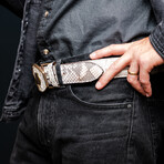 Arkansas Python Leather Belt // Natural (44)