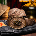 Arkansas Python Leather Belt // Brown (36)