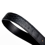 Arkansas // Python Leather Belt // Black (48)