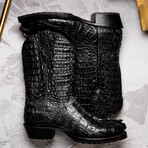 Marlboro // Genuine Hornback Caiman Leather Cowboy Boot // Black (US: 7.5)