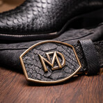 Western Collection Missouri // Python Leather Cowboy Boot // Black (US: 10)