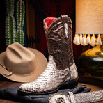 Western Collection Kansas // Python Leather Cowboy Boot // Natural (US: 8.5)
