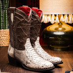 Western Collection Kansas // Python Leather Cowboy Boot // Natural (US: 8.5)