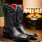 Western Collection Missouri // Python Leather Cowboy Boot // Black (US: 10)