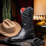 Western Collection Missouri // Python Leather Cowboy Boot // Black (US: 10)