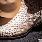 Western Collection Kansas // Python Leather Cowboy Boot // Natural (US: 8.5)