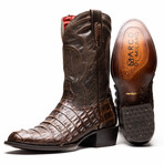 Western Collection Phoenix // Caiman Belly Leather Cowboy Boot // Aged Brown (US: 8)
