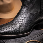 Western Collection Missouri // Python Leather Cowboy Boot // Black (US: 10)