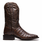 Western Collection Tucson // Caiman Belly Leather Cowboy Boot // Aged Brown (US: 7.5)