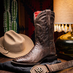 Western Collection Missouri // Python Leather Cowboy Boot // Brown (US: 10)