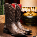Western Collection Missouri // Python Leather Cowboy Boot // Brown (US: 10)