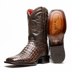 Western Collection Tucson // Caiman Belly Leather Cowboy Boot // Aged Brown (US: 7.5)