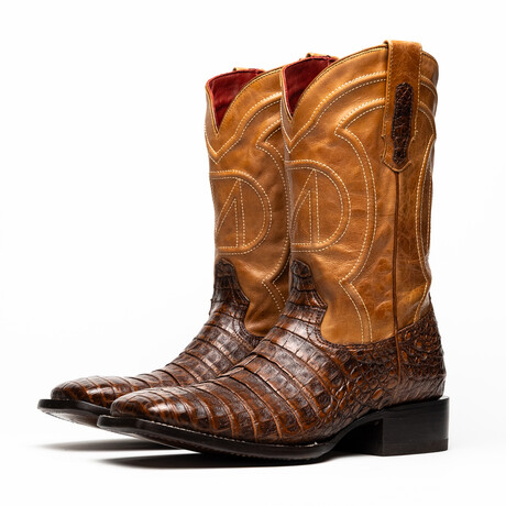 Western Collection Tucson // Caiman Belly Leather Cowboy Boot // Aged Maple (US: 7)
