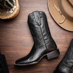 Western Collection Missouri // Python Leather Cowboy Boot // Black (US: 10)