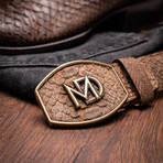 Western Collection Kansas // Python Leather Cowboy Boot // Brown (US: 10.5)