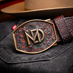 Arkansas // Python Leather Belt // Blackcherry (48)