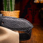 Arkansas // Python Leather Belt // Black (48)