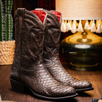 Western Collection Kansas // Python Leather Cowboy Boot // Brown (US: 10.5)